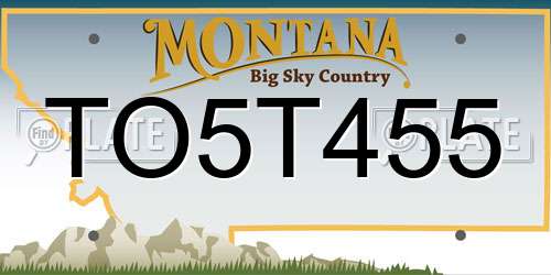 TO5T455 Montana License Plate