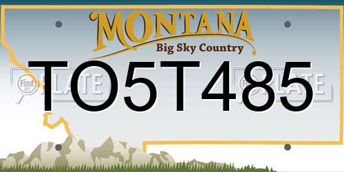 TO5T485 Montana License Plate