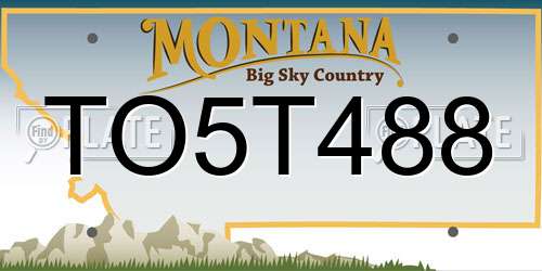 TO5T488 Montana License Plate