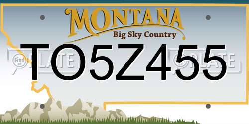 TO5Z455 Montana License Plate