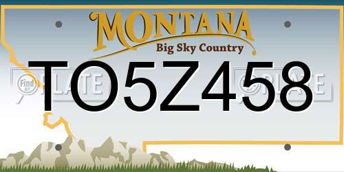 TO5Z458 Montana License Plate
