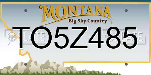 TO5Z485 Montana License Plate