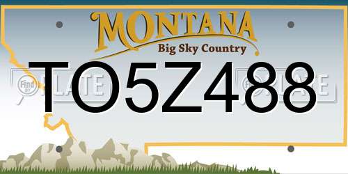 TO5Z488 Montana License Plate