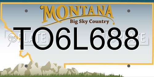 TO6L688 Montana License Plate