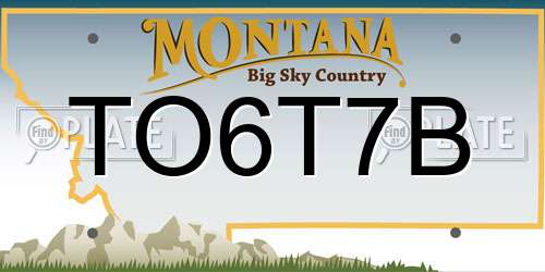 TO6T7B Montana License Plate