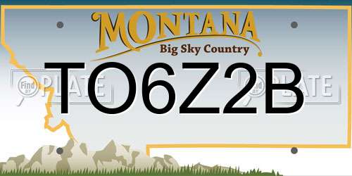 TO6Z2B Montana License Plate