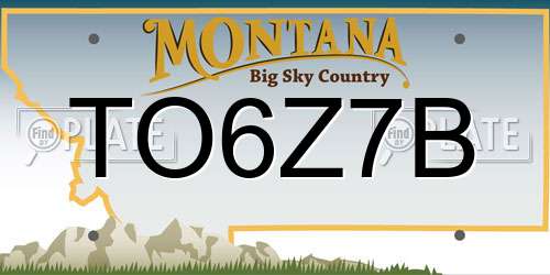 TO6Z7B Montana License Plate