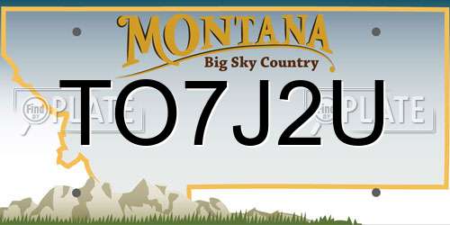 TO7J2U Montana License Plate