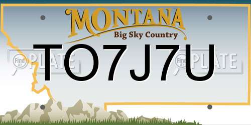 TO7J7U Montana License Plate
