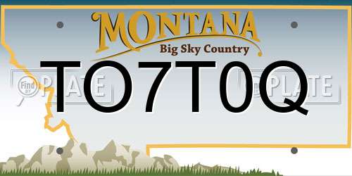 TO7T0Q Montana License Plate