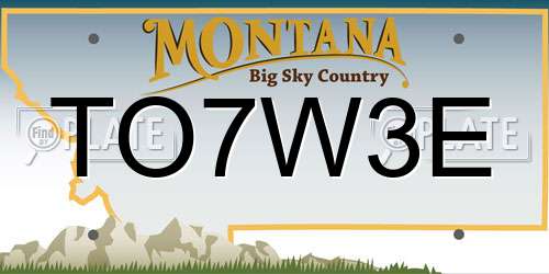 TO7W3E Montana License Plate