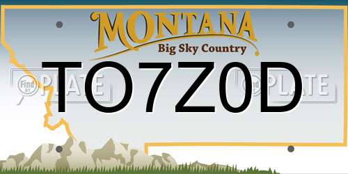 TO7Z0D Montana License Plate