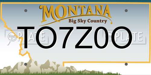 TO7Z0O Montana License Plate