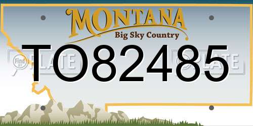 TO82485 Montana License Plate