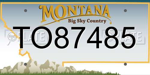 TO87485 Montana License Plate