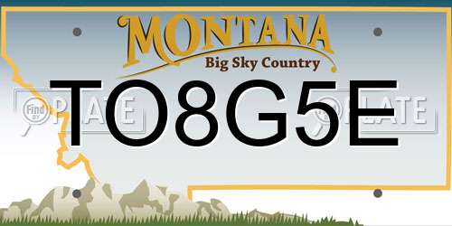 TO8G5E Montana License Plate