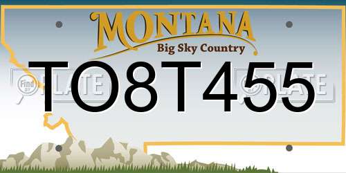 TO8T455 Montana License Plate
