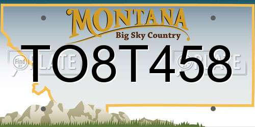 TO8T458 Montana License Plate