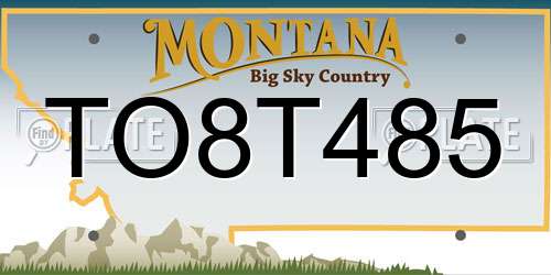 TO8T485 Montana License Plate
