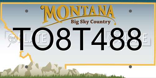 TO8T488 Montana License Plate