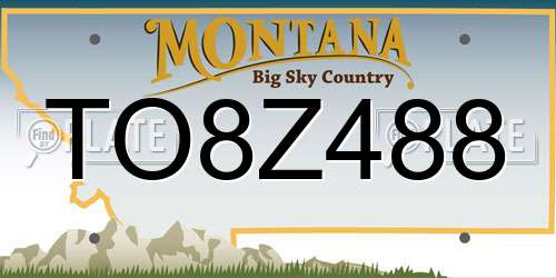 TO8Z488 Montana License Plate