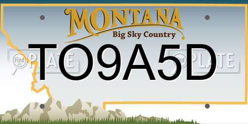 TO9A5D Montana License Plate