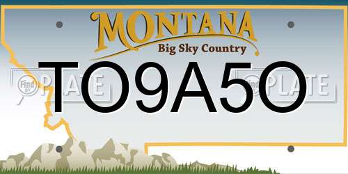 TO9A5O Montana License Plate
