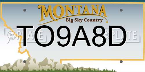 TO9A8D Montana License Plate