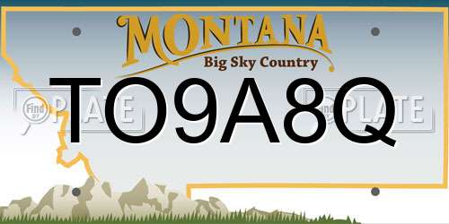 TO9A8Q Montana License Plate