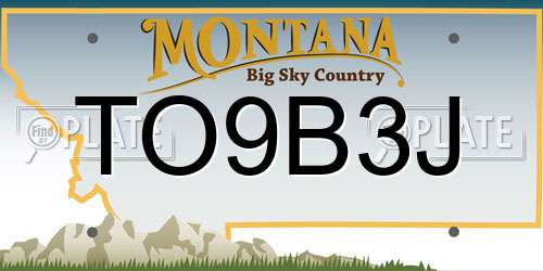 TO9B3J Montana License Plate