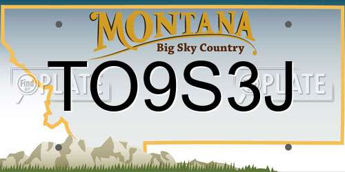 TO9S3J Montana License Plate