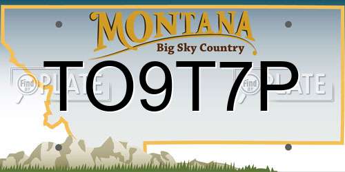 TO9T7P Montana License Plate