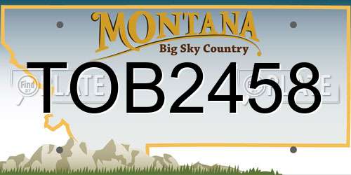 TOB2458 Montana License Plate