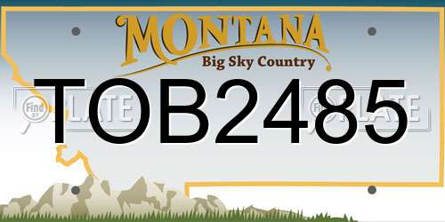 TOB2485 Montana License Plate