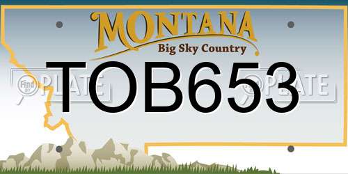 TOB653 Montana License Plate