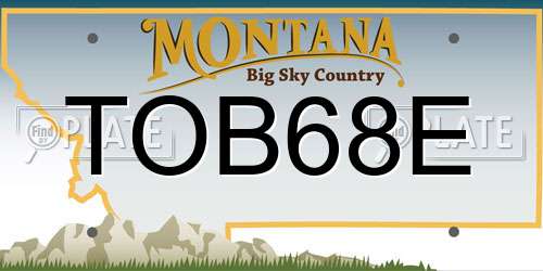 TOB68E Montana License Plate