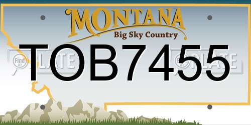 TOB7455 Montana License Plate