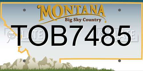 TOB7485 Montana License Plate
