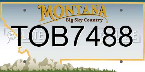 TOB7488 Montana License Plate