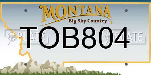 TOB804 Montana License Plate