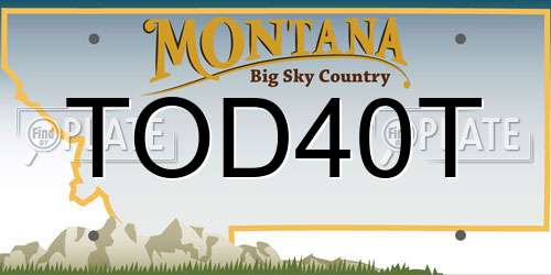 TOD40T Montana License Plate