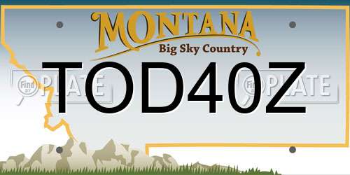 TOD40Z Montana License Plate