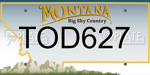 TOD627 Montana License Plate