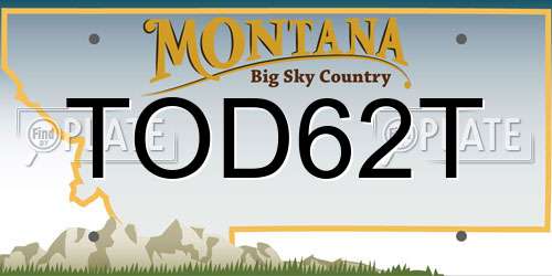 TOD62T Montana License Plate