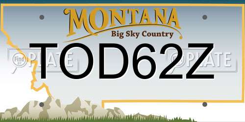 TOD62Z Montana License Plate