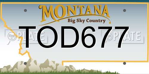 TOD677 Montana License Plate