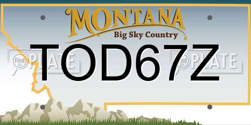 TOD67Z Montana License Plate