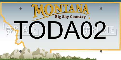 TODA02 Montana License Plate