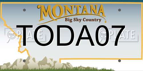 TODA07 Montana License Plate