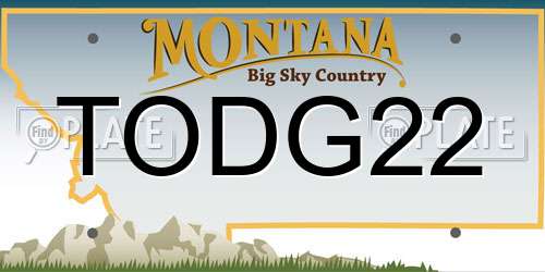 TODG22 Montana License Plate